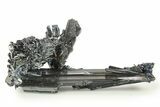 Very Lustrous, Metallic Stibnite with Chalcedony - Jiangxi, China #288672-1